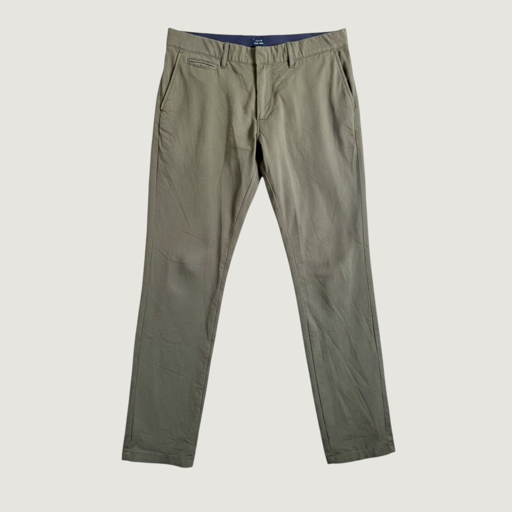 J Crew Men's Tech 484 Slim Olive Green Stretch Chino Pants Casual Office 32x32